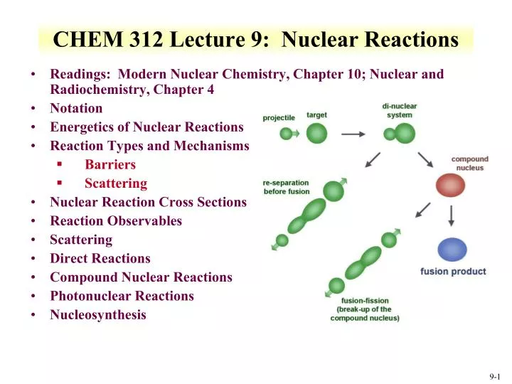 chem 312 lecture 9 nuclear reactions