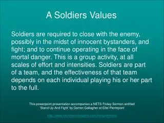 A Soldiers Values