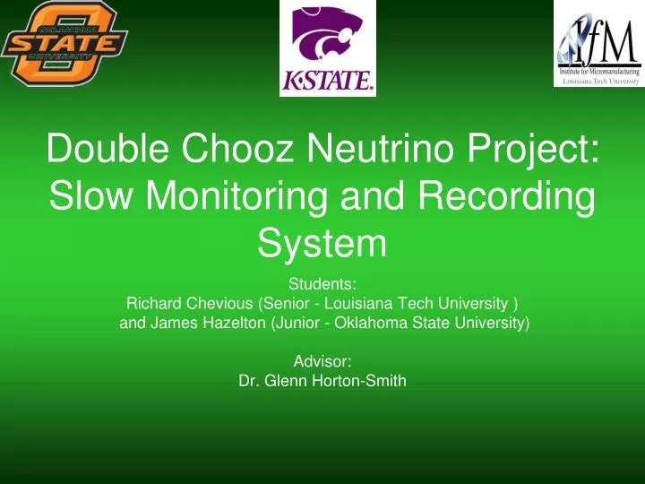 double chooz neutrino project slow monitoring and recording system