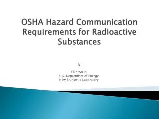 osha hazard communication requirements for radioactive substances