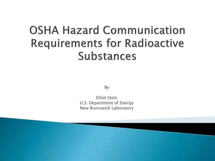 osha hazard communication requirements for radioactive substances