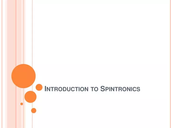 introduction to spintronics