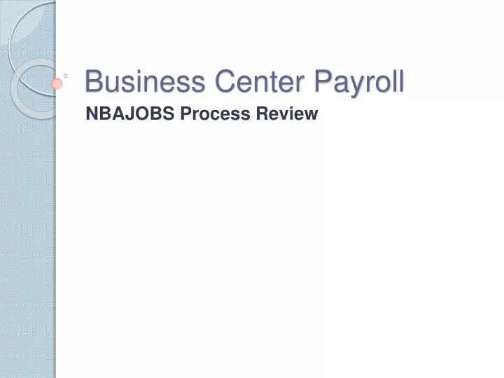 business center payroll