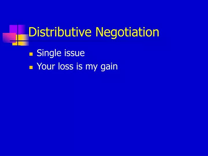 distributive negotiation