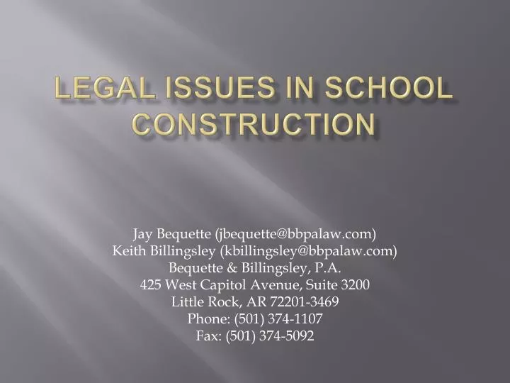 legal issues in school construction