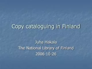 copy cataloguing in finland