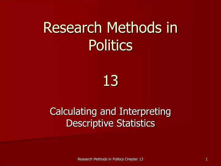 research methods in politics 13