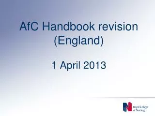 AfC Handbook revision ( England)