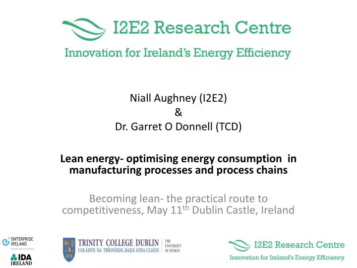 niall aughney i2e2 dr garret o donnell tcd