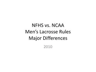 NFHS vs. NCAA Men’s Lacrosse Rules Major Differences