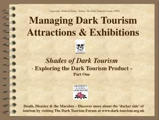 Managing Dark Tourism Attractions &amp; Exhibitions