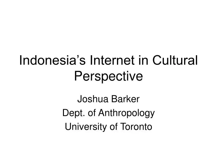 indonesia s internet in cultural perspective