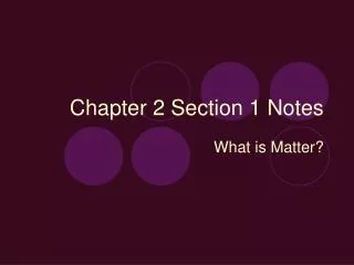 Chapter 2 Section 1 Notes