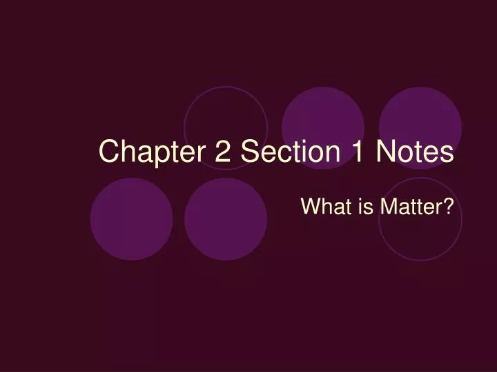 chapter 2 section 1 notes