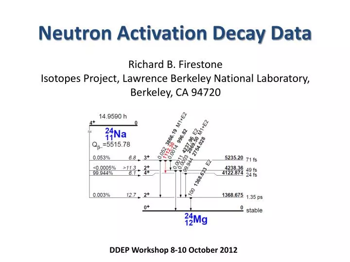 neutron activation decay data