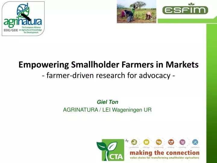 empowering smallholder farmers in markets farmer driven research for advocacy