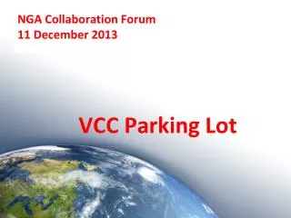 NGA Collaboration Forum 11 December 2013