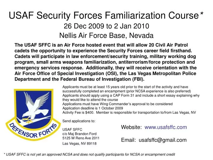 usaf security forces familiarization course