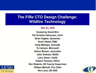 The FiRe CTO Design Challenge: Wildfire Technology