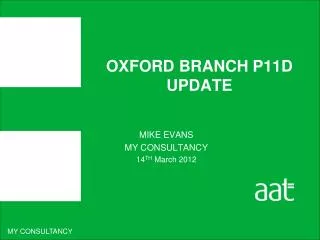 OXFORD BRANCH P11D UPDATE