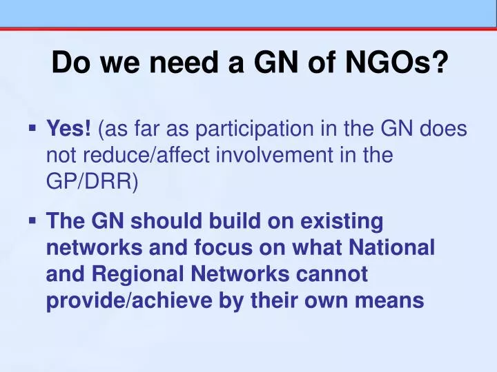 do we need a gn of ngos