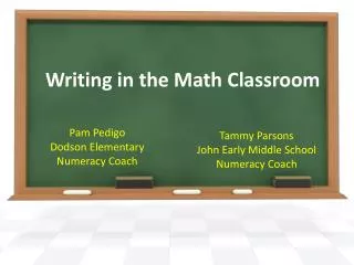 Writing in the Math Classroom