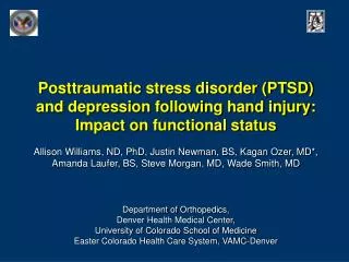 DSM IV TR Criteria: PTSD