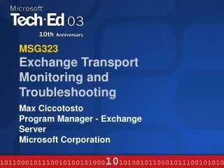 MSG323 Exchange Transport Monitoring and Troubleshooting