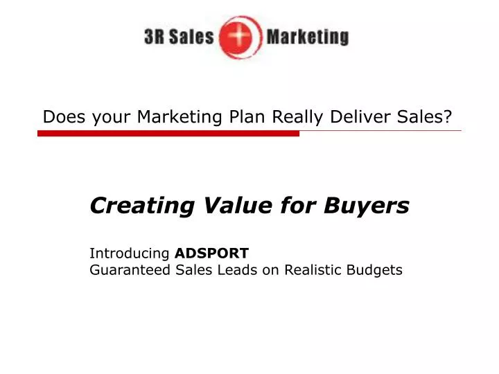 does your marketing plan really deliver sales