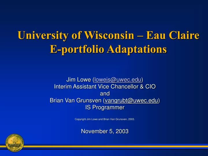 university of wisconsin eau claire e portfolio adaptations