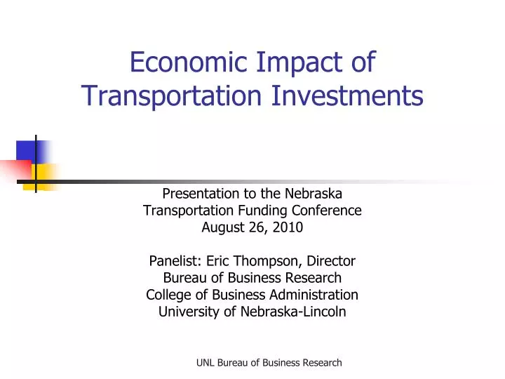 economic impact of transportation investments