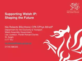 Supporting Welsh IP: Shaping the Future