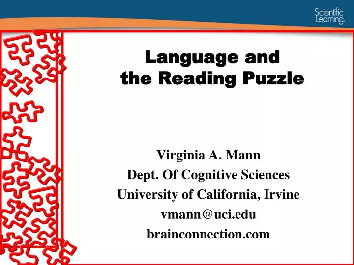 language and the reading puzzle