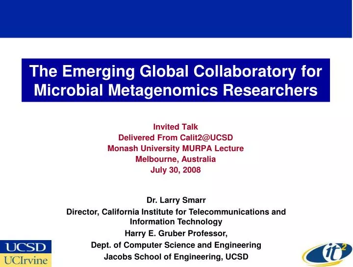 the emerging global collaboratory for microbial metagenomics researchers
