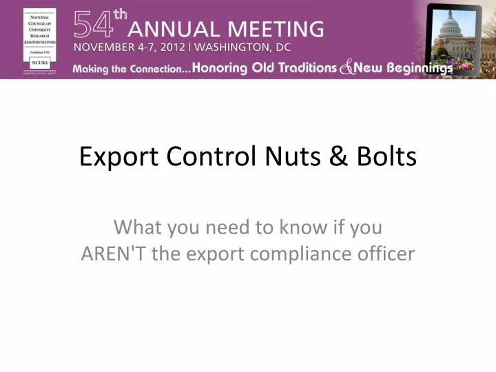 export control nuts bolts