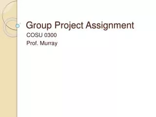 Group Project Assignment