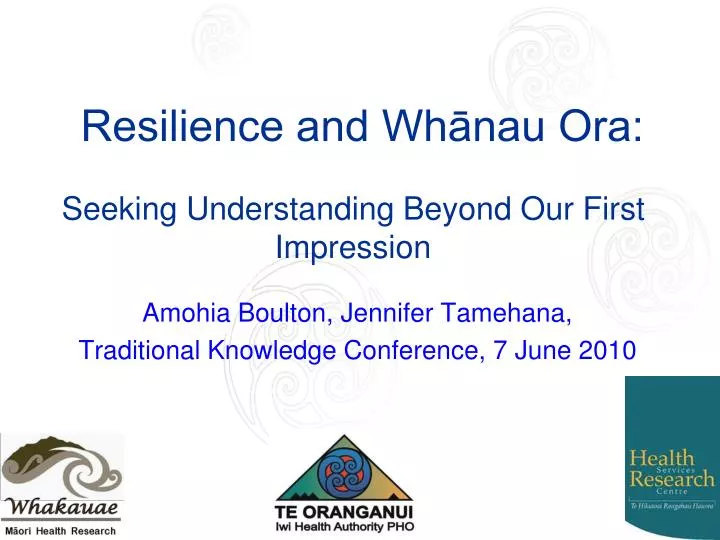 resilience and wh nau ora