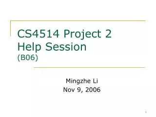 CS4514 Project 2 Help Session (B06)