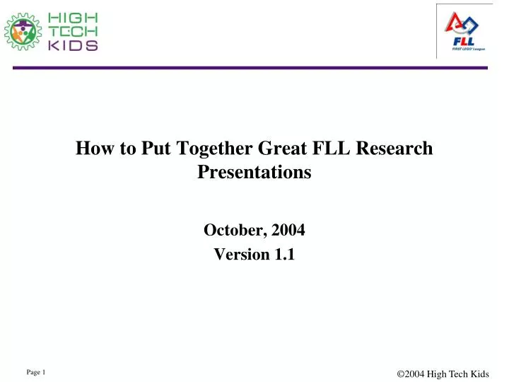how to put together great fll research presentations