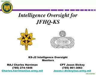 Intelligence Oversight for JFHQ-KS