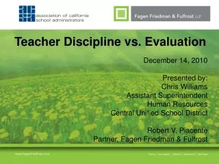 Teacher Discipline vs. Evaluation