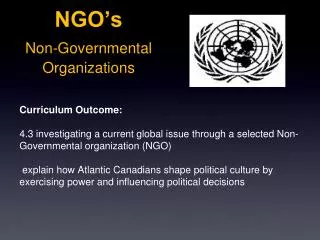NGO’s Non-Governmental Organizations