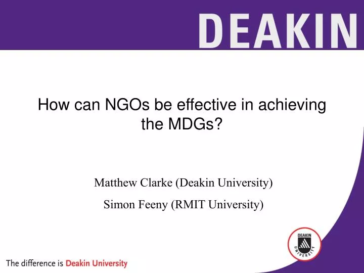 how can ngos be effective in achieving the mdgs