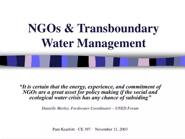 ngos transboundary water management