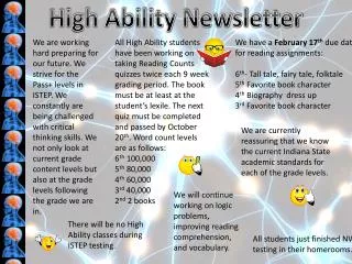High Ability Newsletter