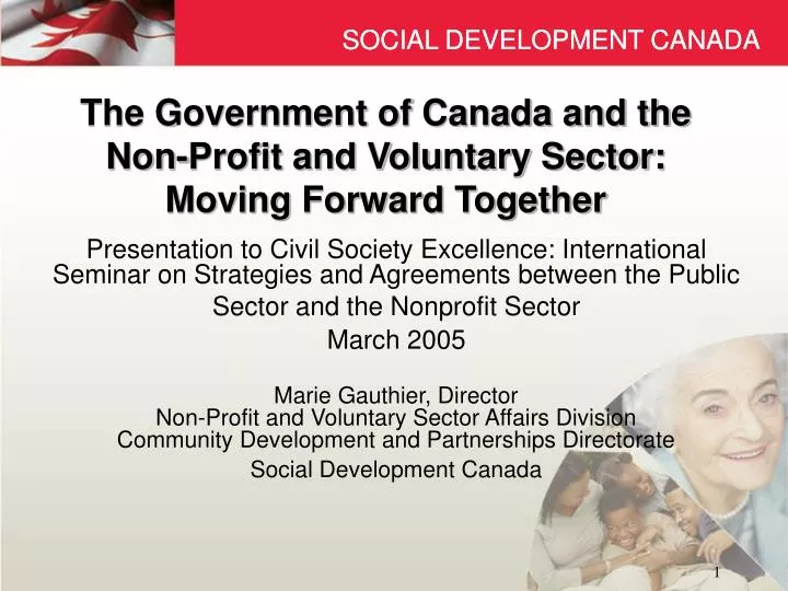 the government of canada and the non profit and voluntary sector moving forward together