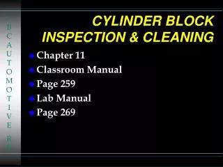 CYLINDER BLOCK INSPECTION &amp; CLEANING