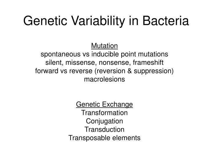 genetic variability in bacteria