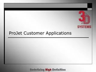 ProJet Customer Applications