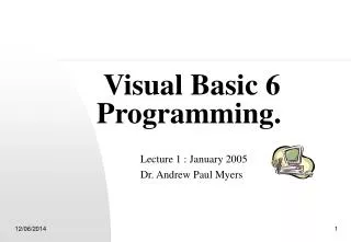Visual Basic 6 Programming.
